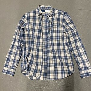 Old Navy Everyday Shirt Blue Plaid Men’s Medium